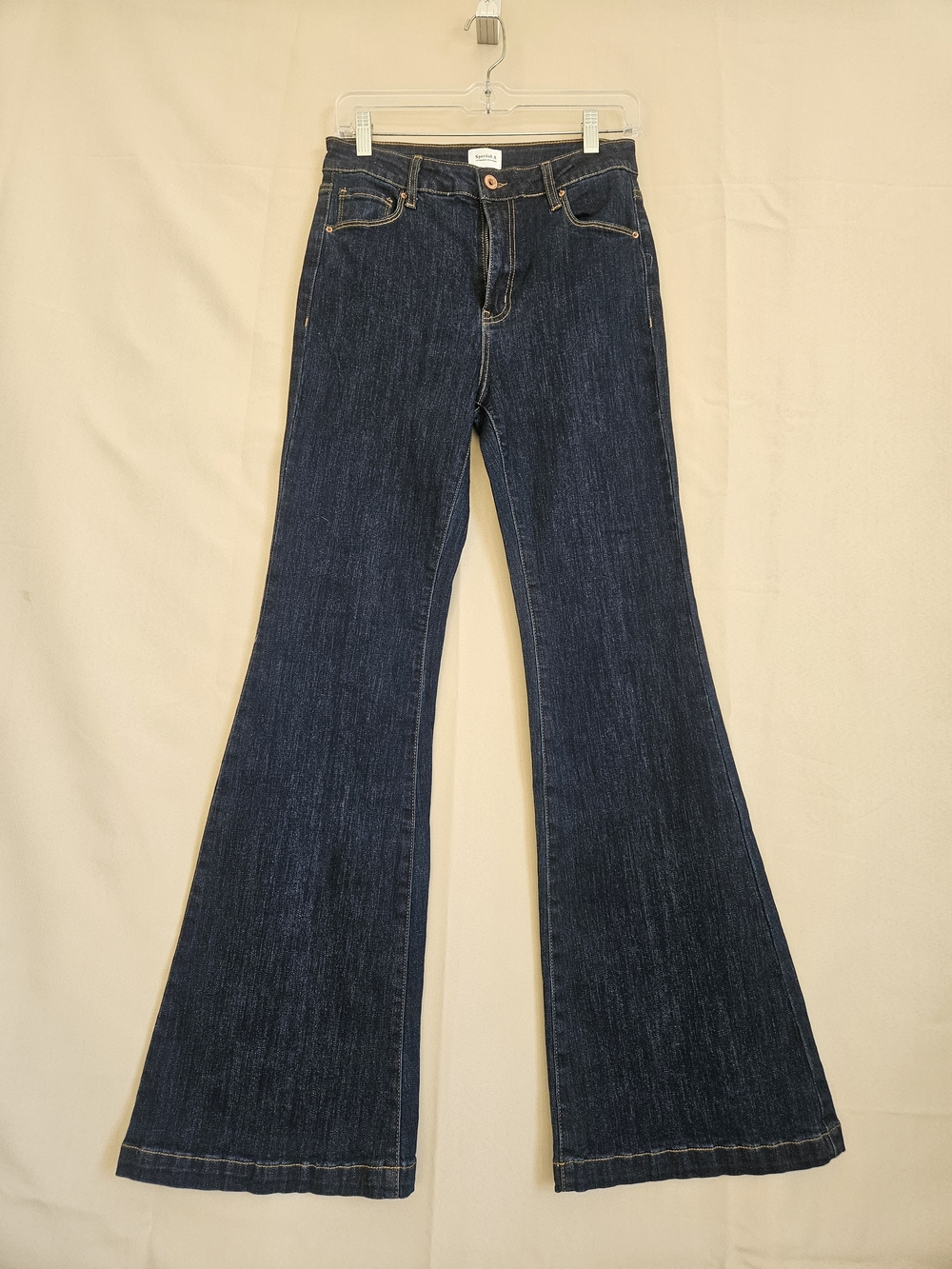 High-Rise Dark Indigo Flare Jeans for Women Size 9